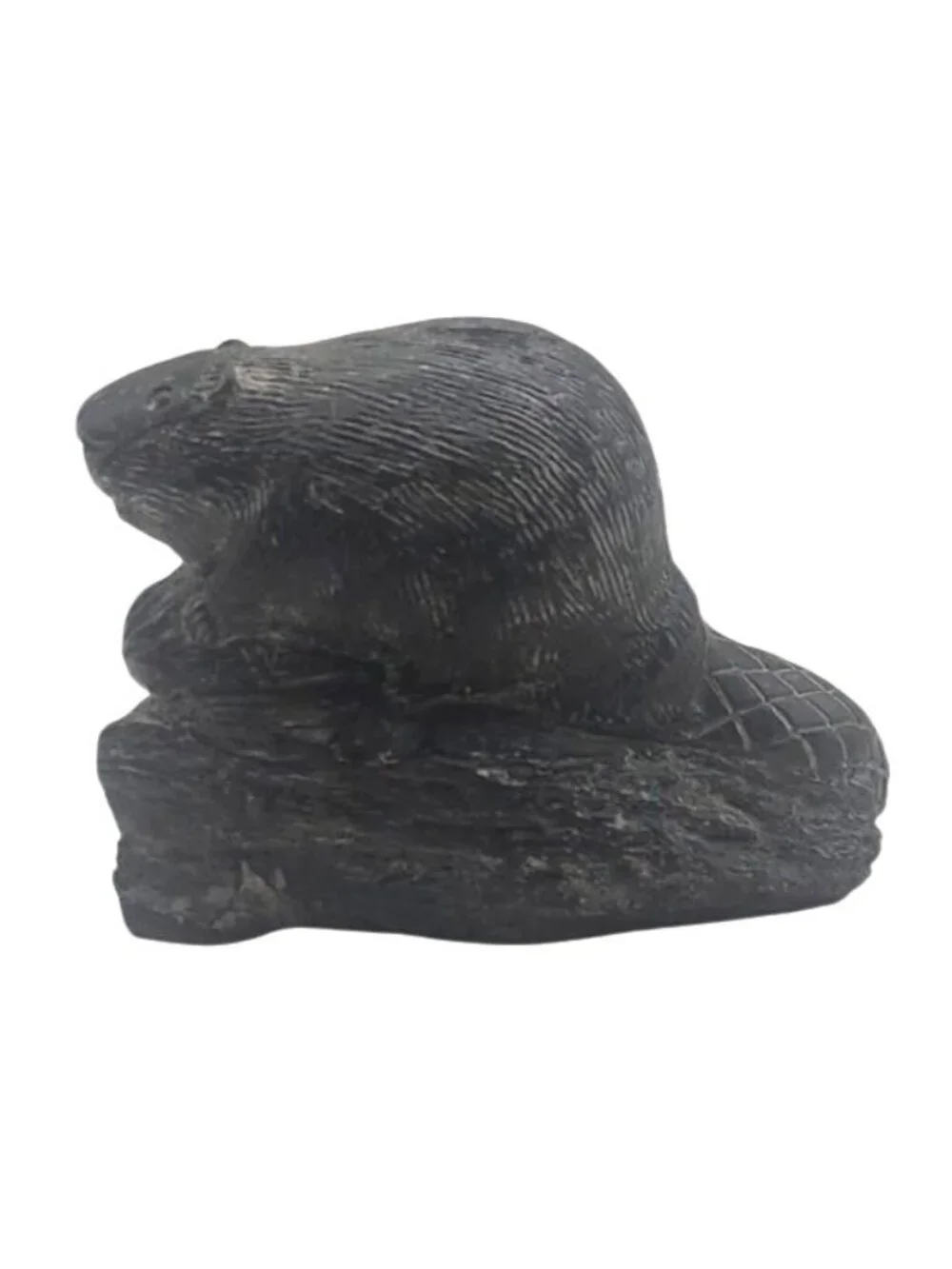 Edmund Wolf Originals Beaver Figurine Resin Inuit Design Canada Collectible Vtg